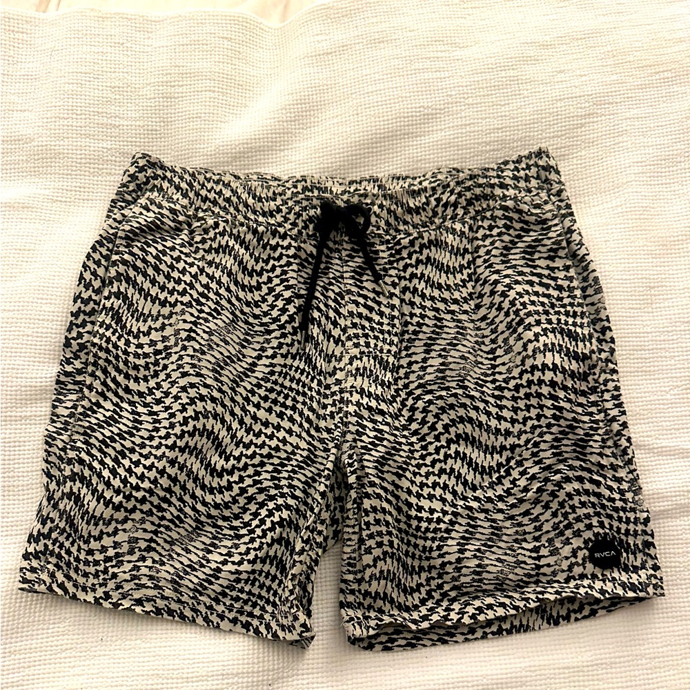 RVCA Black and White Men's Hybrid Shorts